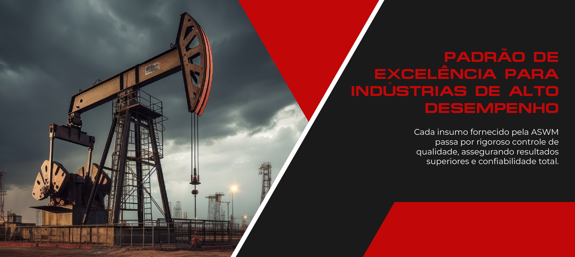 Imagem destacando o rigoroso controle de qualidade dos insumos fornecidos pela ASWM, assegurando a excelência no setor industrial.
