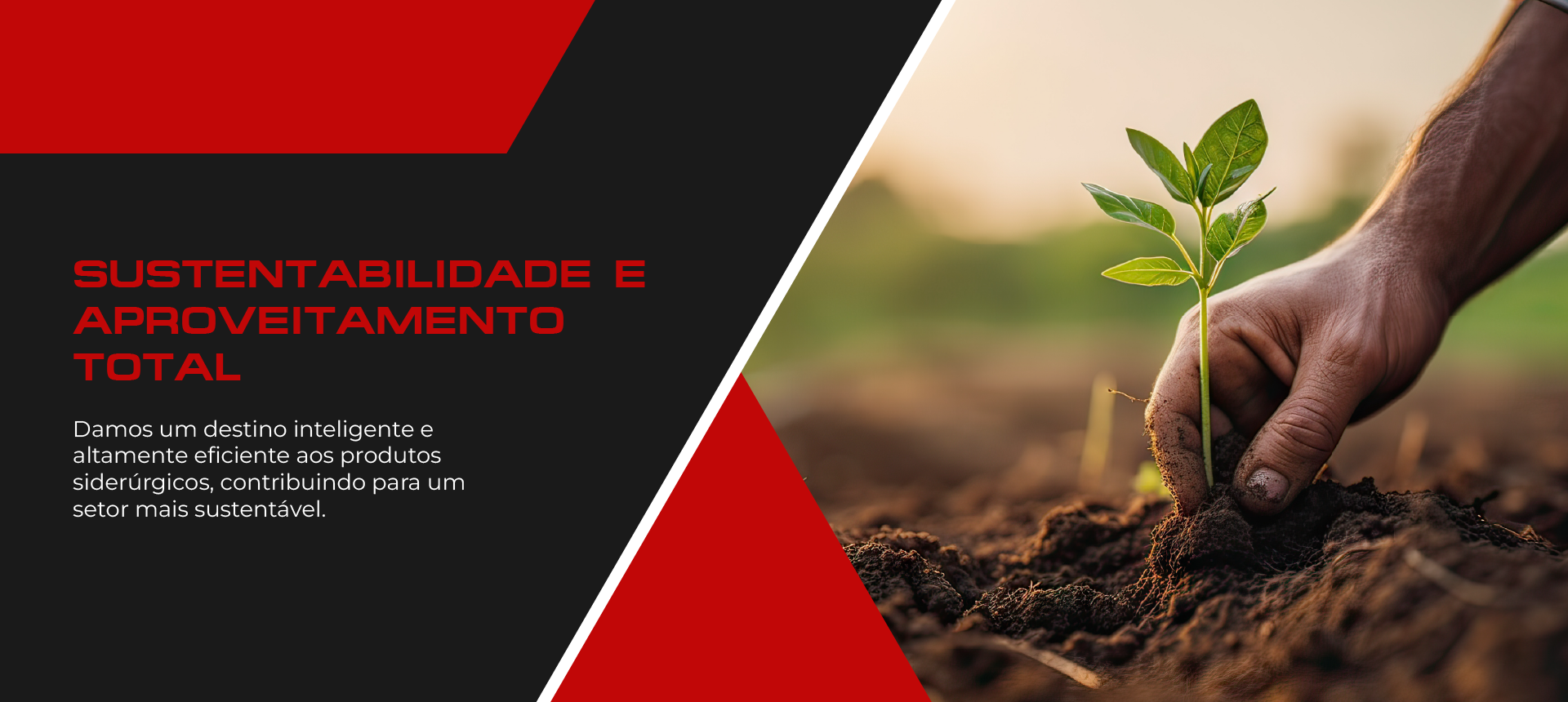 Imagem representando o destino inteligente e eficiente de coprodutos siderúrgicos, contribuindo para a sustentabilidade.
